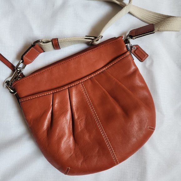 Coach Orange Leather Crossbody Bag - Picture 1 of 13